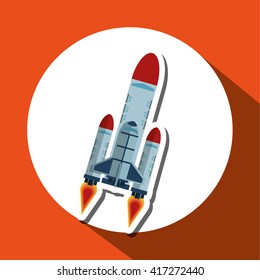 rocket design. science concept. cosmos icon, vector illustration