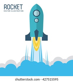Rocket design. Spaceship icon. Flat illustration , editable vector
