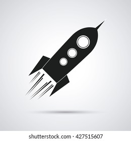 Rocket design. Spaceship icon. Flat illustration , editable vector