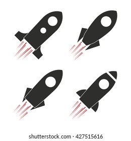 Rocket design. Spaceship icon. Flat illustration , editable vector