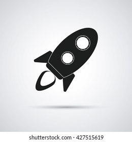 Rocket design. Spaceship icon. Flat illustration , editable vector