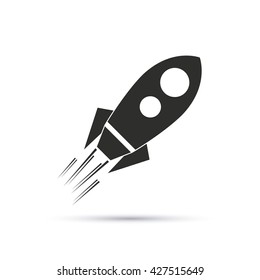 Rocket design. Spaceship icon. Flat illustration , editable vector