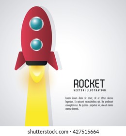 Rocket design. Spaceship icon. Flat illustration , editable vector