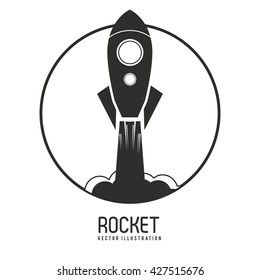 Rocket design. Spaceship icon. Flat illustration , editable vector