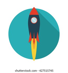 Rocket design. Spaceship icon. Flat illustration , editable vector