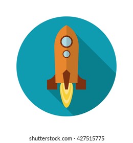 Rocket design. Spaceship icon. Flat illustration , editable vector