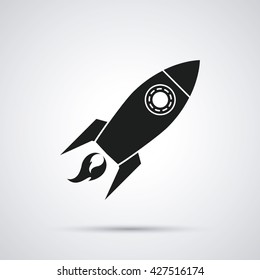 Rocket design. Spaceship icon. Flat illustration , editable vector