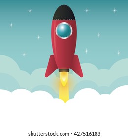 Rocket design. Spaceship icon. Flat illustration , editable vector
