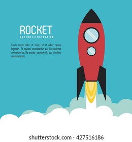 Rocket design. Spaceship icon. Flat illustration , editable vector