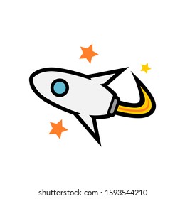 a rocket design with stars around it