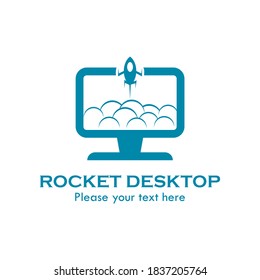 Rocket desktop logo template illustration