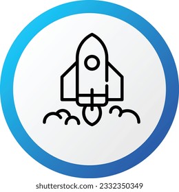 Rocket Detailed Rounded Lineal color icon