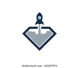 Rocket Diamond Icon Logo Design Element