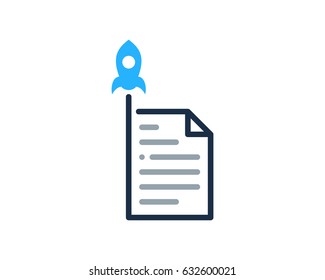 Rocket Docs Paper Icon Logo Design Element