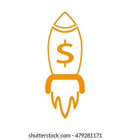 rocket, dollar, design, vector icon