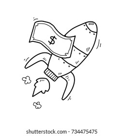 rocket dollar doodle