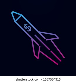 Rocket dollar nolan icon. Simple thin line, outline vector of trade wars icons for ui and ux, website or mobile application
