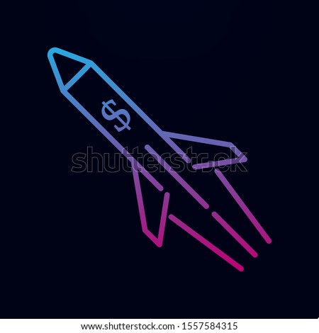 Rocket dollar nolan icon. Simple thin line, outline vector of trade wars icons for ui and ux, website or mobile application