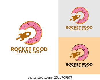 Rocket Donate logo concept. Fast food delivery with rocket logo template