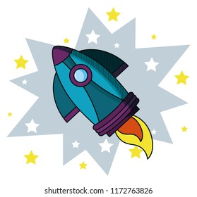 Rocket doodle cartoon