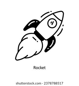 Rocket doodle Icon Design illustration. Space Symbol on White background EPS 10 File