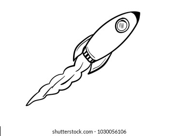 rocket doodle icon drawing