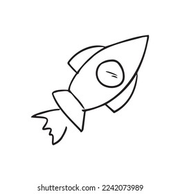 Rocket Doodle icon, line hand drawn startup symbol vector design. Great for mobile app, web design, banner, etc