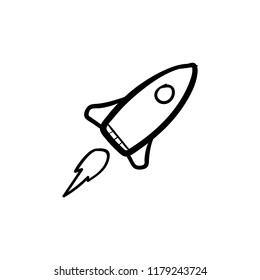 rocket doodle icon vector 