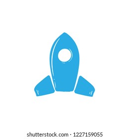 rocket doodle icon vector color