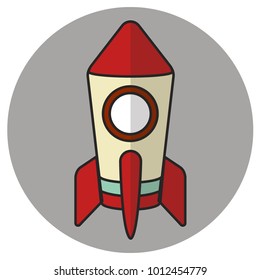 Rocket doodle infographic icon. For present