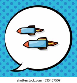 rocket doodle, speech bubble