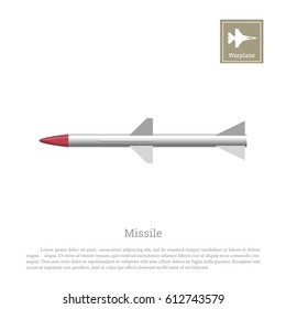 Rocket drawing on a white background. Ballistic missile icon. Vector illustration