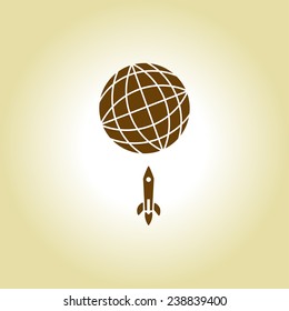 rocket and Earth icon