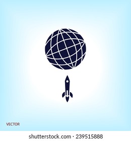 rocket and Earth icon