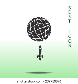 rocket and Earth icon