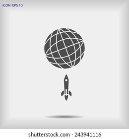 rocket and Earth icon