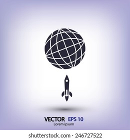 rocket and Earth icon