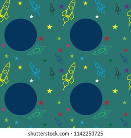 rocket and earth pattern
