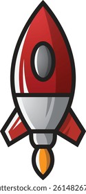 Rocket editable cartoon style icon vector