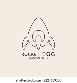 rocket egg line logo vector design