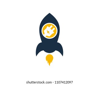 Rocket Electric Icon Logo Design Element