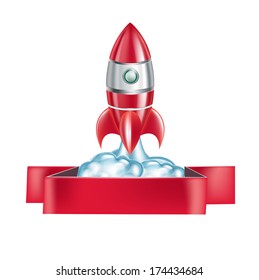 rocket emblem isolated on white background