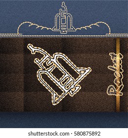 Rocket embroidery machine stylized icon. Vector eps 10.