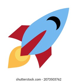 Rocket Emoji Icon Isolated Vector Illustration