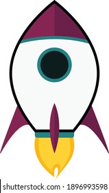 Rocket with engines on illustration