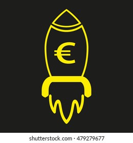 rocket, euro design, vector icon