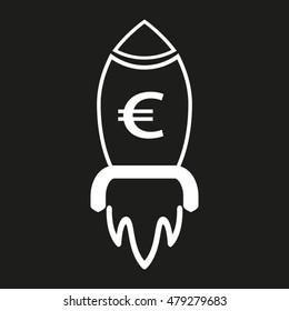 rocket, euro design, vector icon