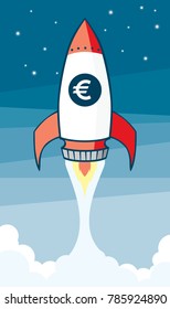 Rocket with euro sign vector file