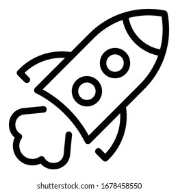 Rocket exploration icon. Outline rocket exploration vector icon for web design isolated on white background
