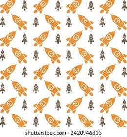 Fondo de pantalla de tela de cohetes que repite fondo de ilustración vectorial de patrón de moda